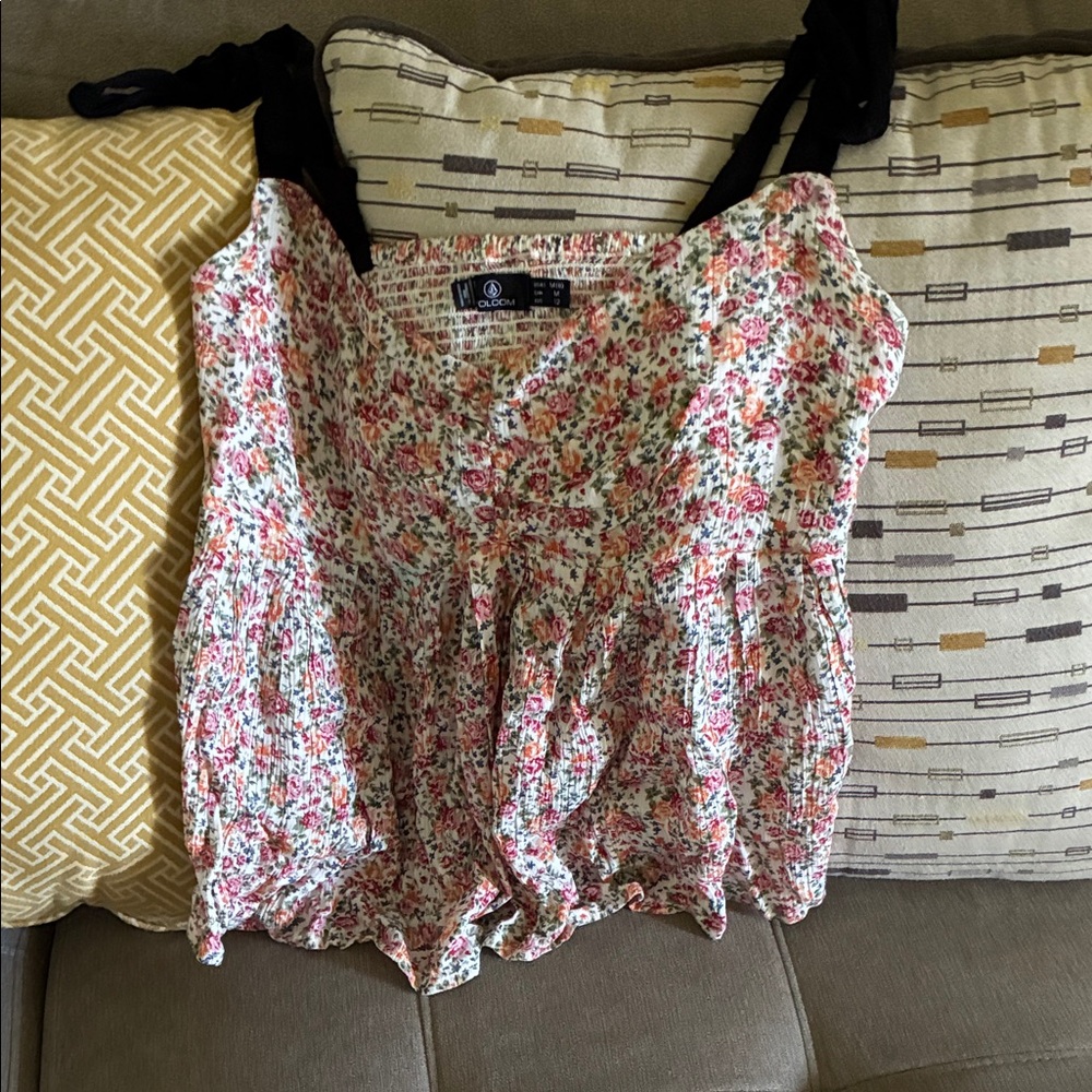 Volcom Floral Blouse with Black Straps